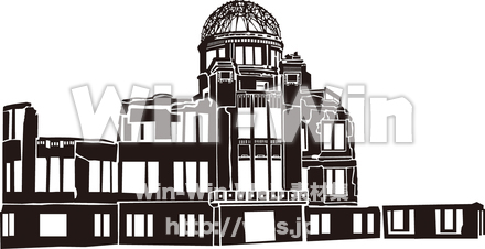 原爆ドームのシルエット素材 W-018949