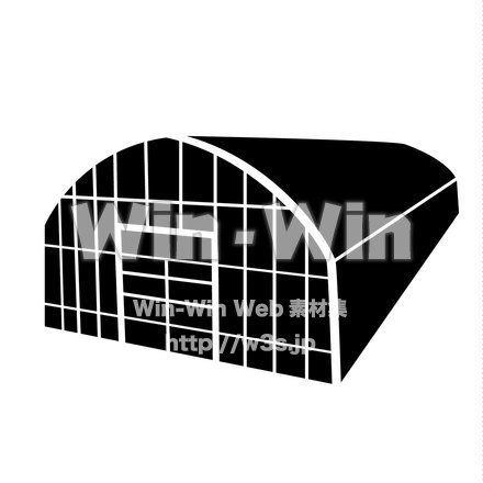 ビニールハウスのシルエット素材 W-019623