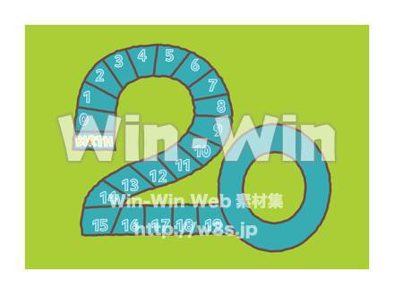 20才までのすごろく（青）のCG・イラスト素材 W-019102
