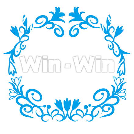 ユリのサークルモチーフのシルエット素材 W-018985