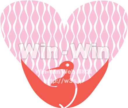 鶴ハートのCG・イラスト素材 W-018789