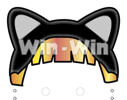 お面用がんぐろ鬼の髪の毛と被り物のCG・イラスト素材 W-019475