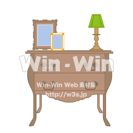 写真立て・ランプとチェストのCG・イラスト素材 W-018553