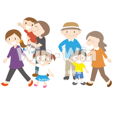 ３世代家族のCG・イラスト素材 W-019885