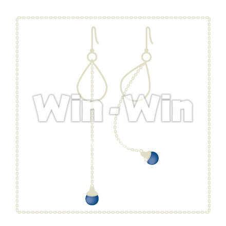 パターンブラシを使った銀のチェーンのピアスのCG・イラスト素材 W-018552