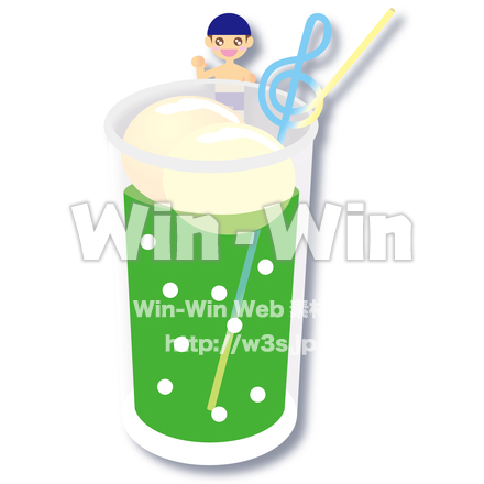 メロンソーダのCG・イラスト素材 W-019959
