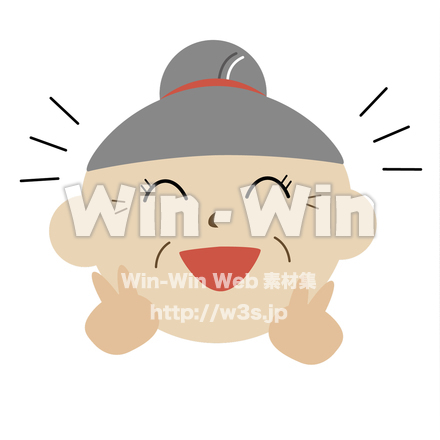 おばあさん　笑うのCG・イラスト素材 W-019654