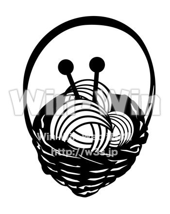 編み物セットのシルエット素材 W-019790