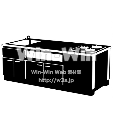 調理台のシルエット素材 W-019325