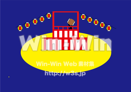 盆踊り　やぐらのCG・イラスト素材 W-019221