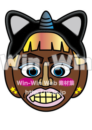 鬼のお面　がんぐろの鬼のCG・イラスト素材 W-019393