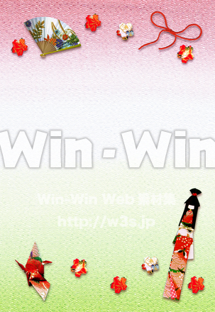 和物ふうハガキテンプレートの写真素材 W-018543