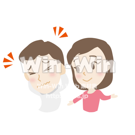 混乱する男性・説明する女性のCG・イラスト素材 W-019769