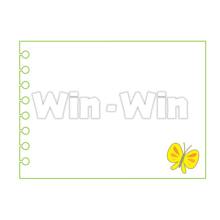 メモとちょうのCG・イラスト素材 W-019147