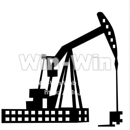 油田の機械のシルエット素材 W-018935