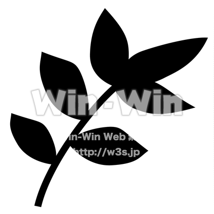 葉っぱのシルエット素材 W-018512