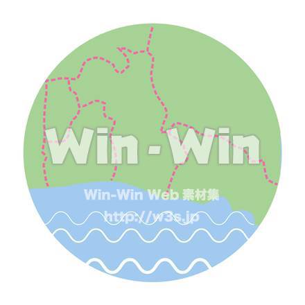 藤沢市・茅ヶ崎市・鎌倉市・寒川町・横浜市の一部の地図のCG・イラスト素材 W-019337