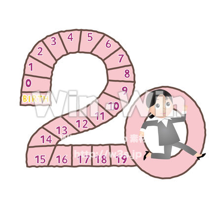 成人女子と２０才のCG・イラスト素材 W-019096