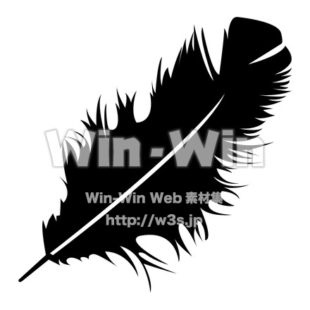 赤い羽のシルエット素材 W-018374