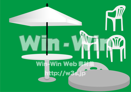 ガーデンテーブルとイスのCG・イラスト素材 W-019249