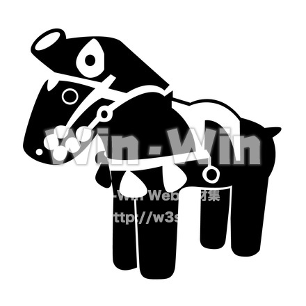 馬埴輪のシルエット素材 W-018379