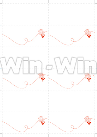 席札 - 葡萄柄テンプレートのシルエット素材 W-018669