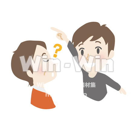 説明する男性のCG・イラスト素材 W-019774