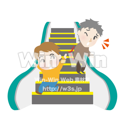 エスカレーターの危険性のCG・イラスト素材 W-019782