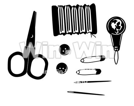 ソーイングセットのシルエット素材 W-019799