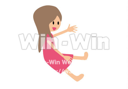 座る女の子のCG・イラスト素材 W-019911