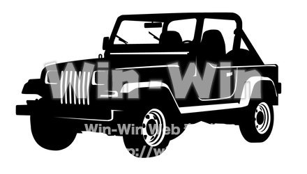ジープのシルエット素材 W-019796