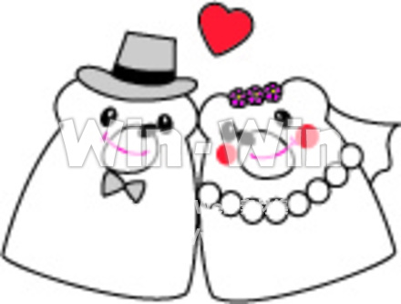 くまの結婚式のCG・イラスト素材 W-018775