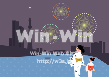 花火大会のCG・イラスト素材 W-019162