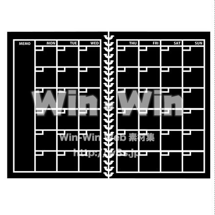 スケジュール帳のシルエット素材 W-018076