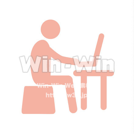 パソコンを使う人のCG・イラスト素材 W-019834