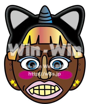 お面がんぐろ鬼のCG・イラスト素材 W-019472