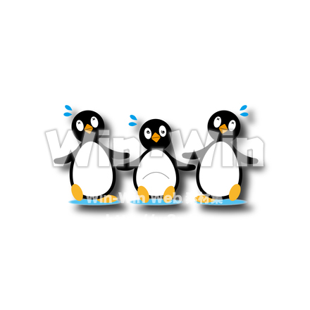 汗かくペンギンのCG・イラスト素材 W-019136