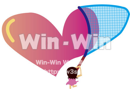 ハートを捕まえてのCG・イラスト素材 W-018358