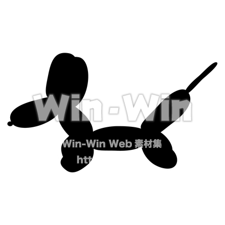 バルーンアートのシルエット素材 W-018930