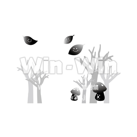 11月のイラストのシルエット素材 W-018300