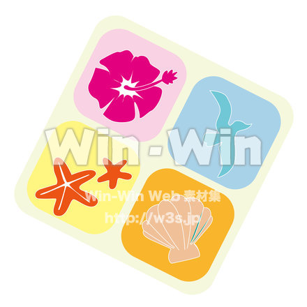 ハワイアンキルトのCG・イラスト素材 W-019073