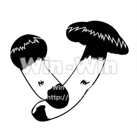 松茸のシルエット素材 W-018234