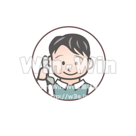 電話する高齢者のCG・イラスト素材 W-019701