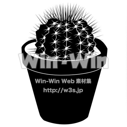 サボテンのシルエット素材 W-019862