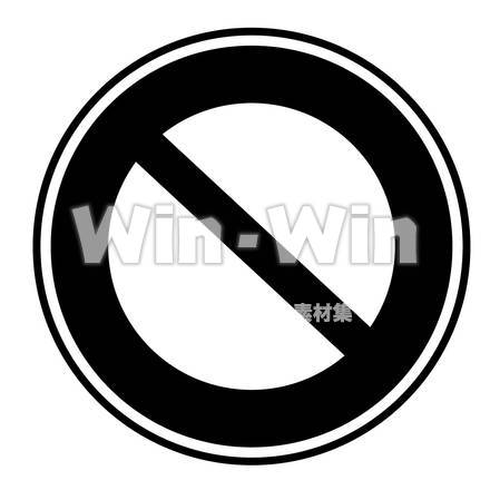 車両止めのシルエット素材 W-018315