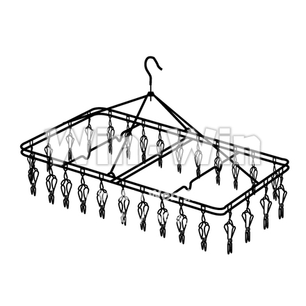 洗濯干のシルエット素材 W-018131