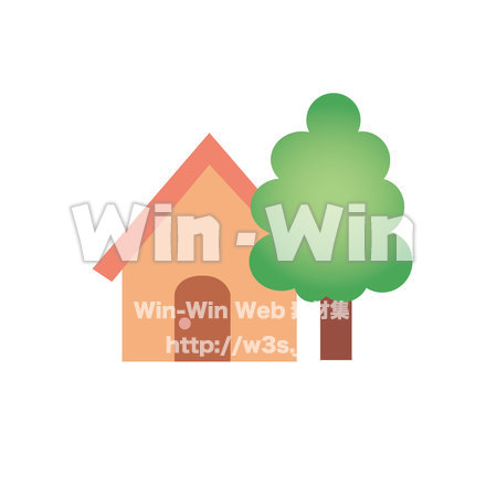 家と木のCG・イラスト素材 W-019697