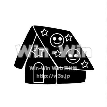 お菓子の家のシルエット素材 W-019349