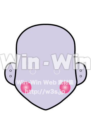 顔輪郭（鬼のお面用）のCG・イラスト素材 W-019471