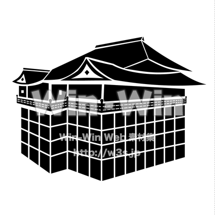 清水寺のシルエット素材 W-018941